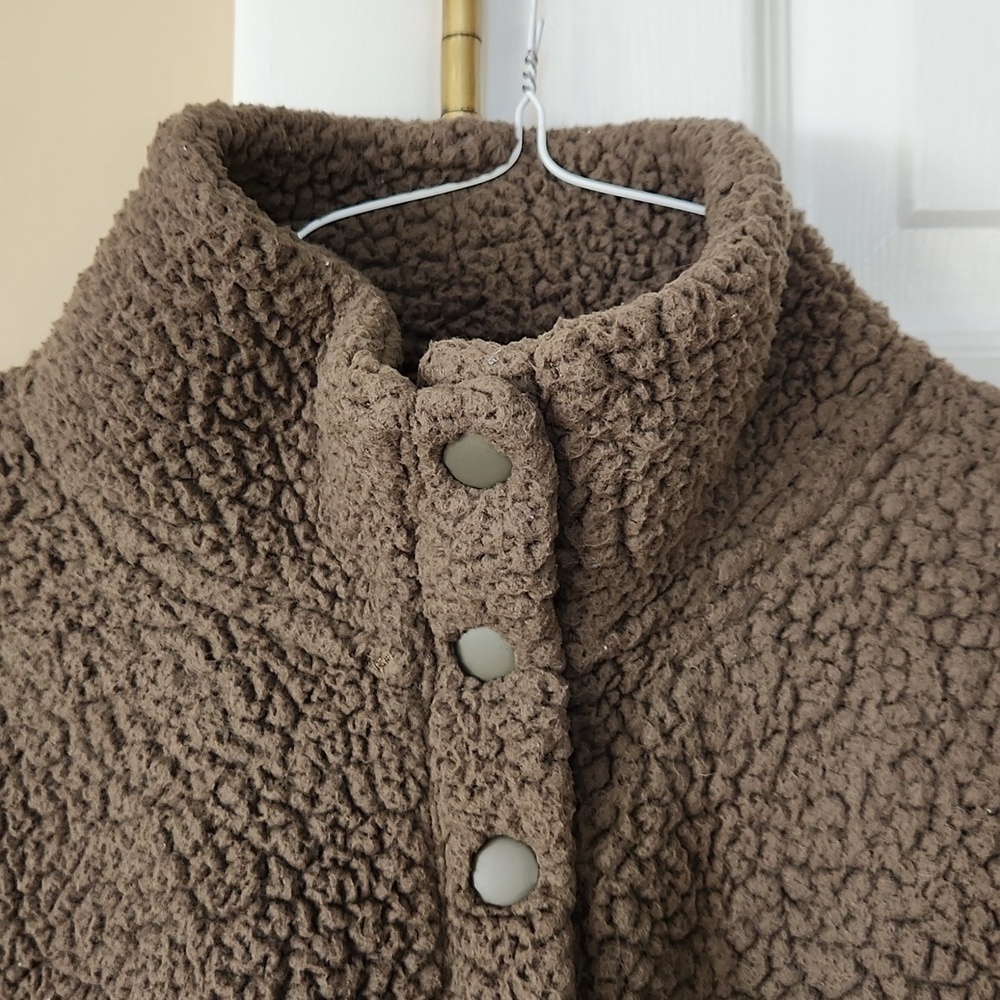 Women's Green Sherpa Sweater, Aerie Medium - Picture 2 of 7